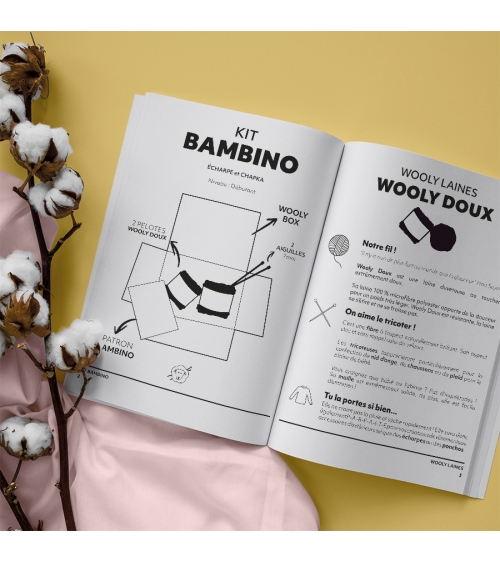 Écharpe & Chapka Bambino - Kit de Tricot en Wooly Doux Pelotes de 100gr.
Niveau débutant
Avec notre écharpe et sa chapka en Wo