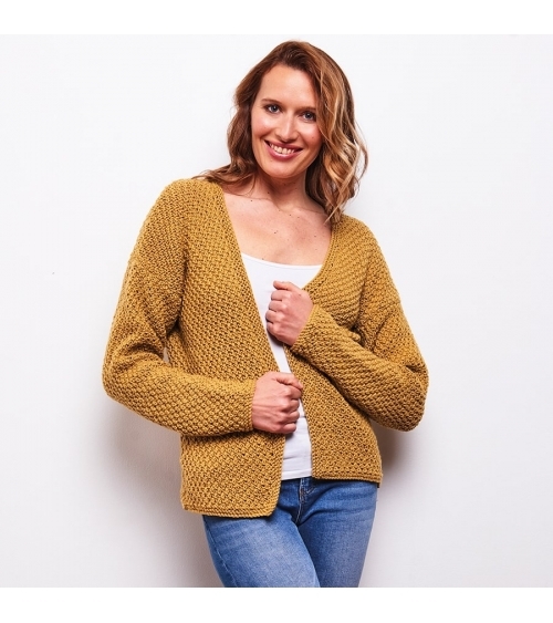 Lou Cardigan - Kit de Tricot en Wooly Mérinos Pelotes de 50gr
Niveau débutant
Le cardigan fait son grand retour !
Ce vêtement