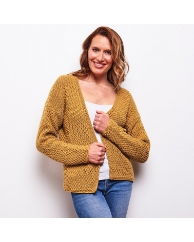 Lou Cardigan - Kit de Tricot en Wooly Mérinos Pelotes de 50gr
Niveau débutant
Le cardigan fait son grand retour !
Ce vêtement