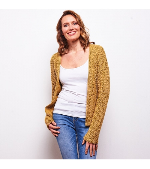 Lou Cardigan - Kit de Tricot en Wooly Mérinos Pelotes de 50gr
Niveau débutant
Le cardigan fait son grand retour !
Ce vêtement