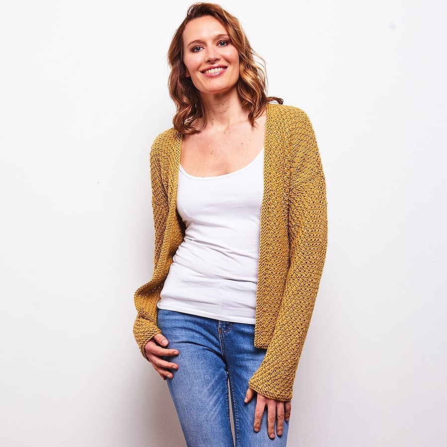 Lou Cardigan - Kit de Tricot en Wooly Mérinos Pelotes de 50gr
Niveau débutant
Le cardigan fait son grand retour !
Ce vêtement