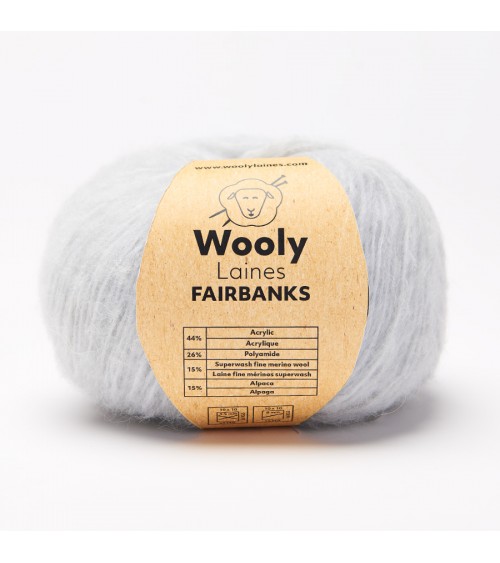 PELOTE DE LAINE FAIRBANKS 
Pelote de 50 gr.
Fairbanks est un riche mélange de matières légèrement grattées, et de laine Mérino