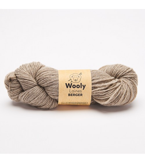 Laine écharpe Loopy pompon - Crème et taupe 100 g Pelote de 100 g