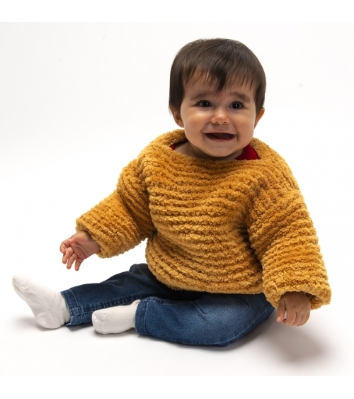 Pull Bambino - Kit de Tricot en Wooly Doux Pelotes de 100gr.
Niveau débutant
Avec notre Pull Bambino, bébé sera le plus beau d