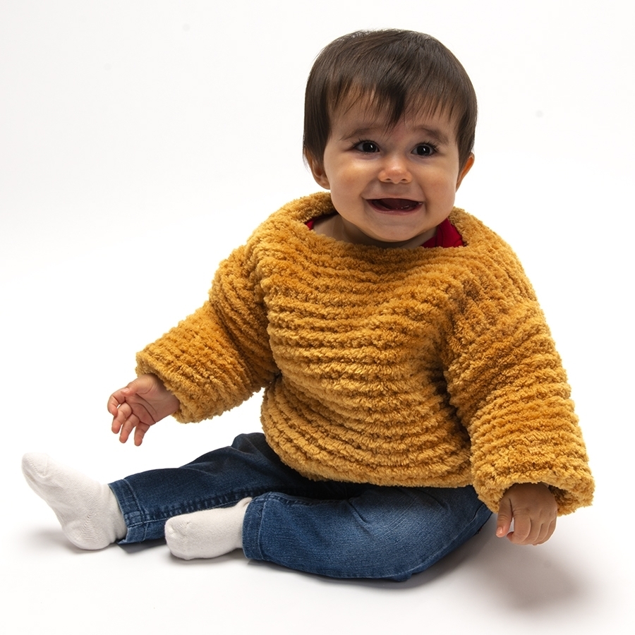 Pull Bambino - Kit de Tricot en Wooly Doux Pelotes de 100gr.
Niveau débutant
Avec notre Pull Bambino, bébé sera le plus beau d
