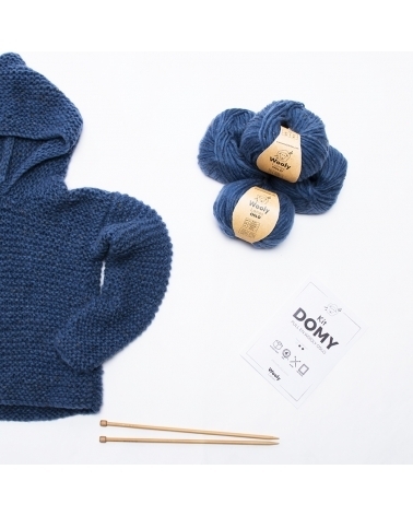 Pull Domy - Kit de Tricot en Laine Oslo Pelotes de 100gr.
Niveau débutant
Ce magnifique sweat à capuche est tricoté dans une l